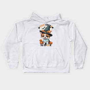 halloween chibi dog , too cute to spook Kids Hoodie